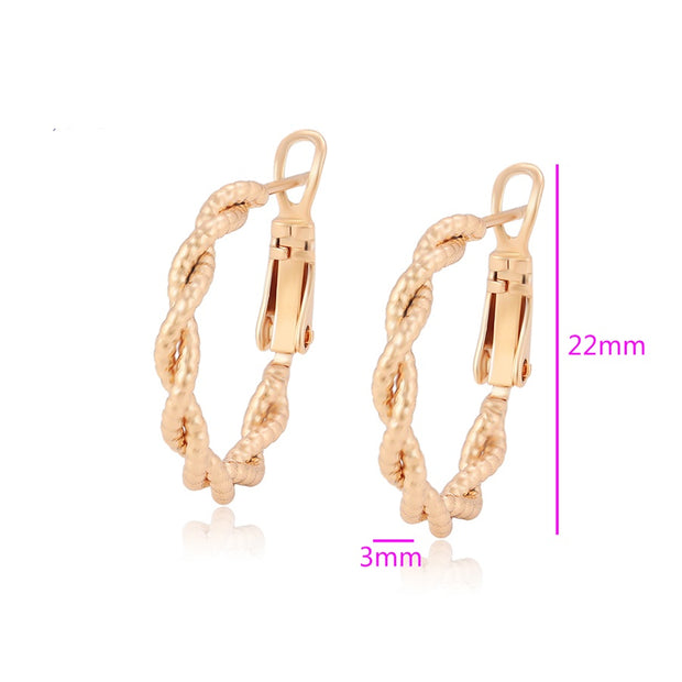 Twisted Gold Hoop Earring with Ridges