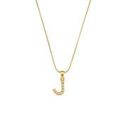 Initial Letter Pendant Necklace | Gold Pendant Necklace | Veveil