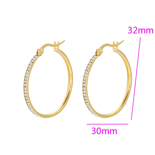 Midi Hoops With Stone