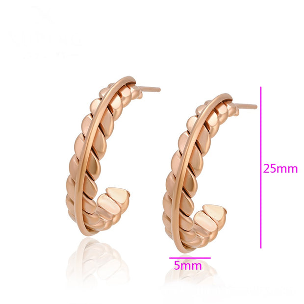 Moon Shaped Light Weight Hoop Earring