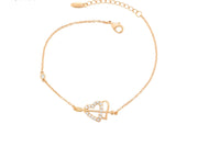 Double Heart Bracelet | Gold Chain Love Bracelet | Veveil