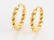 Twisted Gold Hoop Earring | Gold Hoop Earring | Veveil