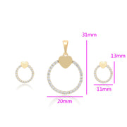 Round Sweetheart Necklace and Earring Set