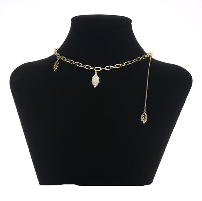 Leaf Chain Necklace | Gold Chain Leaf Necklace | Veveil