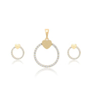 Round Sweetheart Necklace and Earring Set