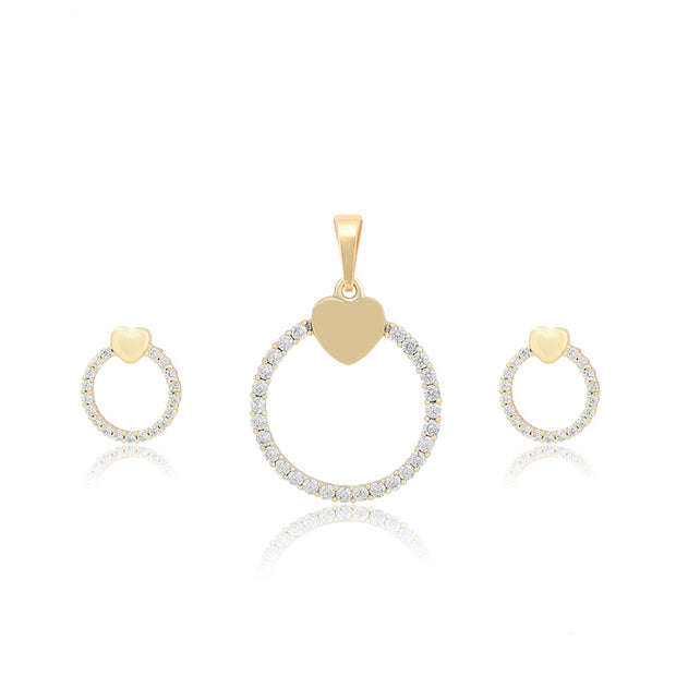Round Sweetheart Necklace and Earring Set