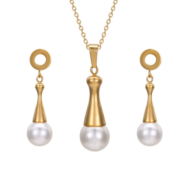 Eli Pearl Necklace & Earring Set | Necklace & Earring Set | Veveil