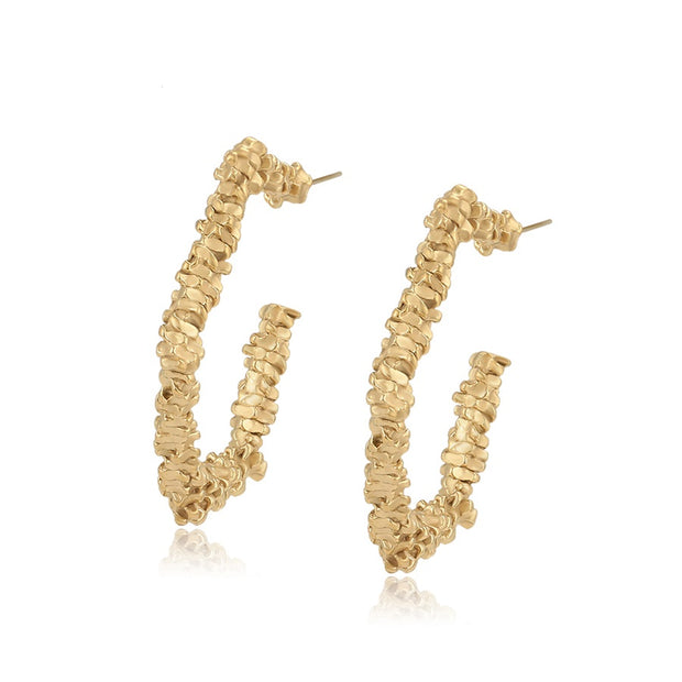 Stacked Stainless Steel Gold Hoop Earring
