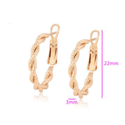 Twisted Gold Hoop Earring with Ridges