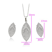 Almond Silver Necklace & Earring | Necklace And Earring Set | Veveil