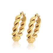 Twisted Gold Hoop Earring | Gold Hoop Earring | Veveil