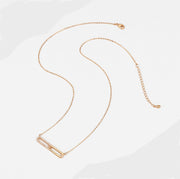 Gold Diamond Bar Necklace | Minimalist Gold Necklace | Veveil