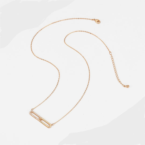 Gold Diamond Bar Necklace | Minimalist Gold Necklace | Veveil