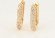 Micro Pave Gold Hoop Earring