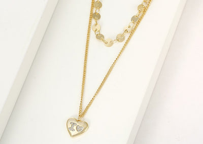 Heart Layered Necklace | Layered Gold Necklace | Veveil