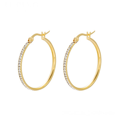 Midi Hoops With Stone