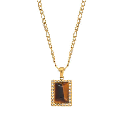 Brown Rectangle Necklace