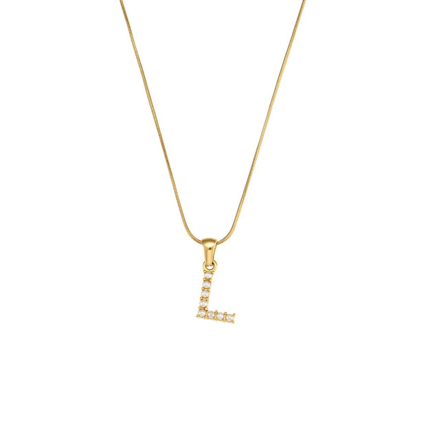 Initial Letter Pendant Necklace | Gold Pendant Necklace | Veveil